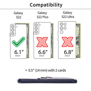 Samsung Galaxy S22 M2T Wallet Case, [Black/Grey]