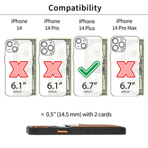 iPhone 14 Plus Fabric M2F Card Case [Light Brown]