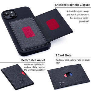 Magnetic Phone Wallet for iPhone 14 Plus / iPhone 14 Pro Max (Black)