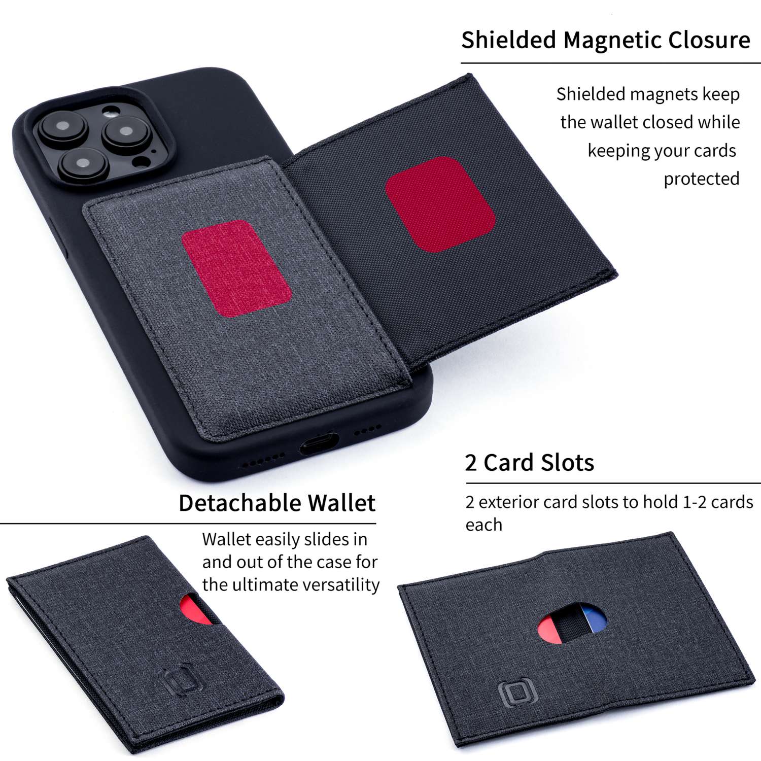 Wallet Case for iPhone 15,15 Pro,15 Plus,15 Pro Max,iPhone 15 6.1 5G Case  Magnetic Detachable with 9 Card Holder for Women Men,Luxury Leather