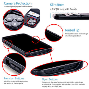 iPhone 13 Pro Exec M2 Wallet Case [Black]