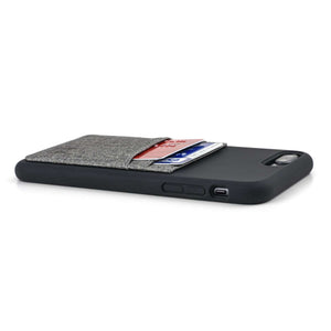 Luxe M2L Silicone Wallet Case for iPhone 8 Plus and 7 Plus [Black/Grey]