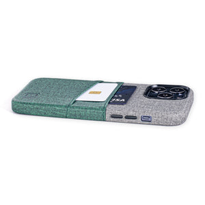 iPhone 13 Pro Max Luxe M2 Wallet Case [Green/Grey]