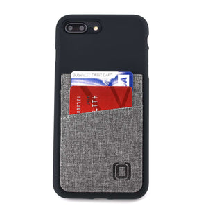 Luxe M2L Silicone Wallet Case for iPhone 8 Plus and 7 Plus [Black/Grey]