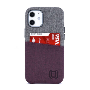 iPhone 12 Mini Luxe M2 Wallet Case [Maroon/Grey]