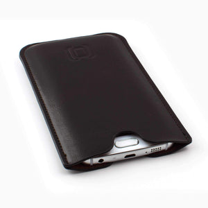 Executive Sleeve - Premium Synthetic Leather with Microfiber Lining - Samsung Galaxy Phones Samsung Phone Sleeve Dockem Galaxy S6 Dark Brown 