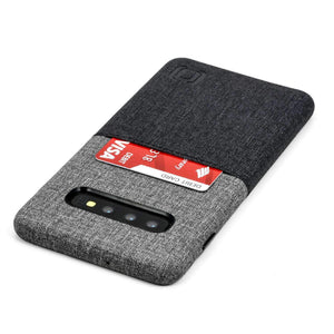Luxe N1 Twill Canvas One Card Wallet Case for Samsung Galaxy S10, S10e, S10+ Samsung Case Dockem Galaxy S10+ Black and Grey 