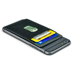 Removable Adhesive Synthetic Leather Wallet for Smartphones Accessories Dockem Black and Grey 