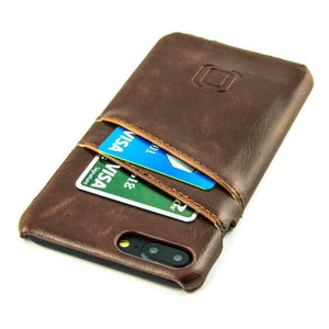 Synthetic Leather Shell Wallet Case for iPhones iPhone Case Dockem iPhone 8 Plus Vintage Brown 
