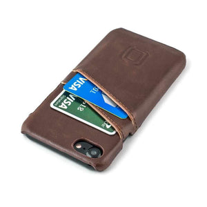 Synthetic Leather Shell Wallet Case for iPhones iPhone Case Dockem iPhone 8 Vintage Brown 