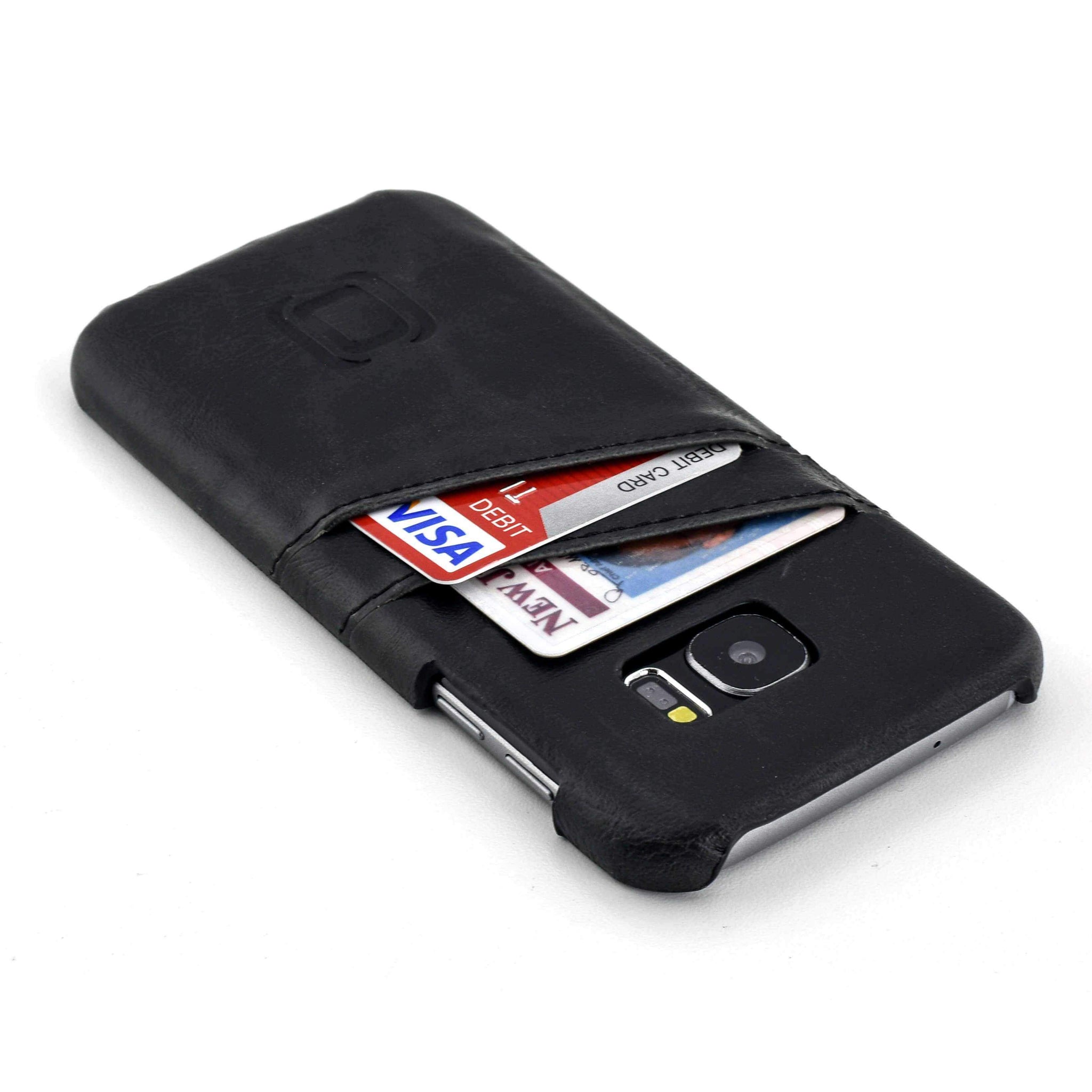 Leather Wallet Case for Samsung Galaxy S7 & S7 Edge in Jet Black Vintage Brown | Dockem
