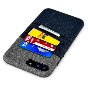 Twill Canvas Card and Cash Case for iPhone iPhone Case Dockem iPhone 8 Plus Black and Grey 