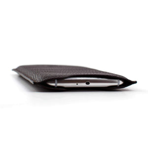 Ultra Slim Synthetic Leather Sleeve for Samsung Smartphones- Dark Brown Misc. Samsung Sleeve Dockem 