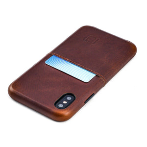 Virtuosa M1 Genuine Leather Card Case with 1 Lay-Flat Card Slot - iPhone iPhone Case Dockem iPhone XS Brown Virtuosa 